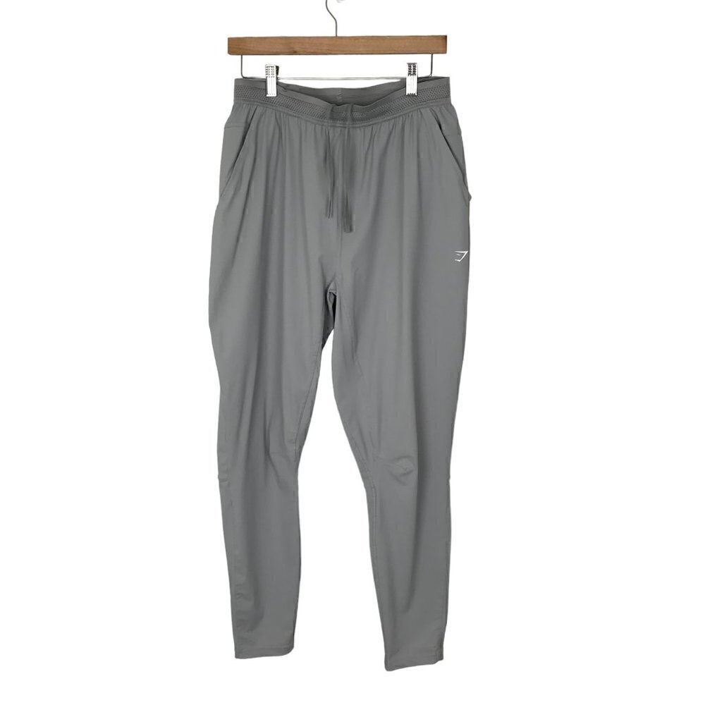 Gymshark Grey Pull On Pants With Ties 2 Front Pockets Size M